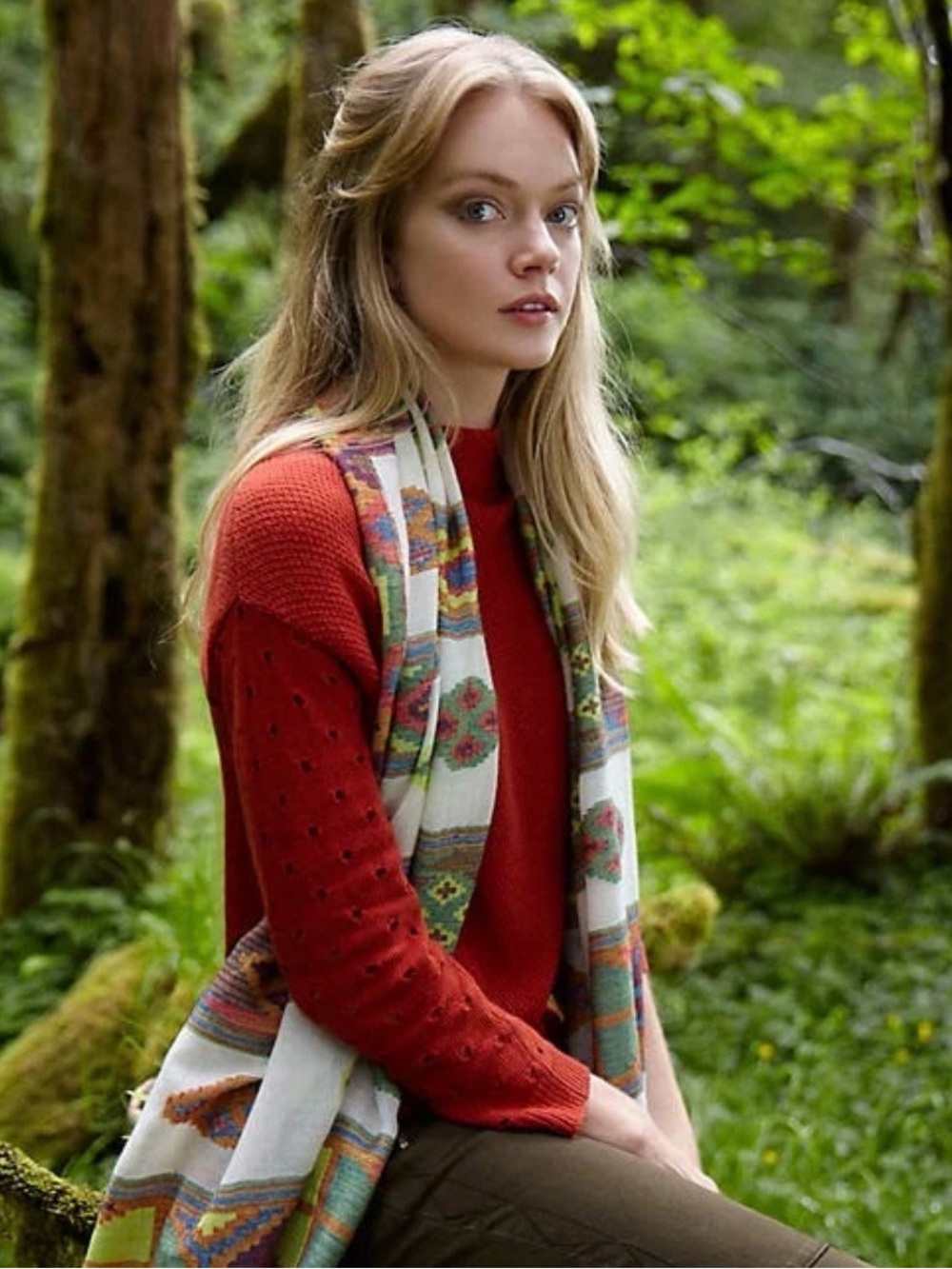 Anthropologie "Ceres Pullover" by Moth orange mock neck sweater